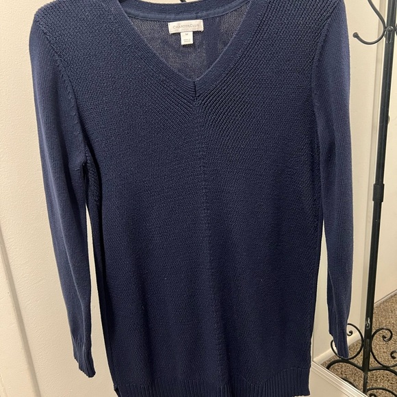 Charter Club  Blue V-Neck Sweater. #007 - Picture 1 of 5